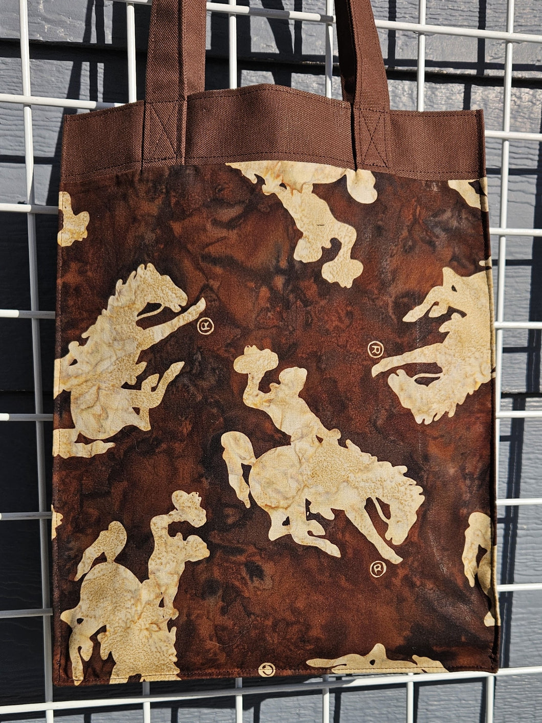 Large Market Tote with Pocket - Bucking Broncos
