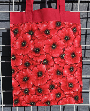 Large Market Tote with Pocket - Poppies