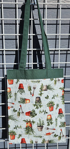 Large Market Tote with Pocket - Herbs in Pots