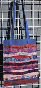 Large Market Tote with Pocket - Quilted Waves