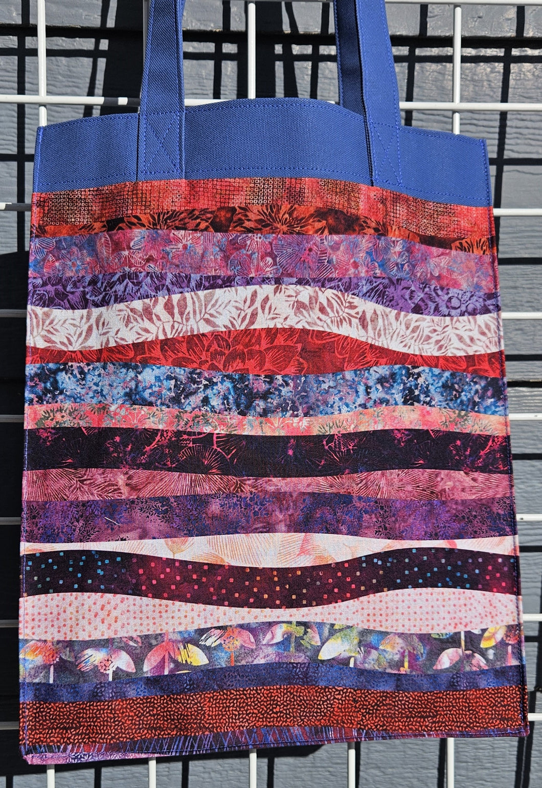 Large Market Tote with Pocket - Quilted Waves