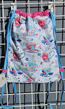 Load image into Gallery viewer, Cotton Drawstring Tote - Tea Cups