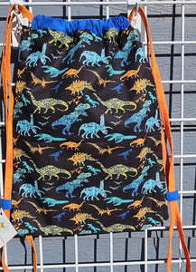 Cotton Drawstring Tote - Stamped Dinos