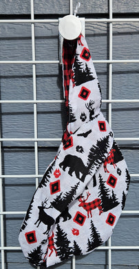 Large Knot Tote - Black & Plaid Wildlife