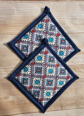 Pot Holders - Grey Southwest