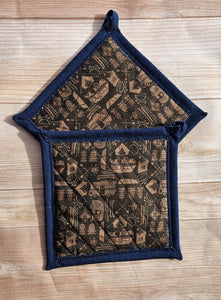 Pot Holders - Campers on Brown