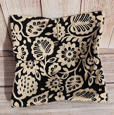 Bowl Cozies - Cream Flowers on Black