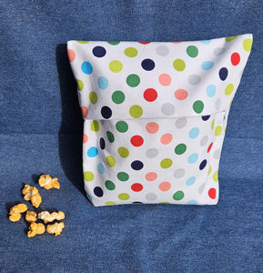Reusable Popcorn Bag - Large Polka Dots