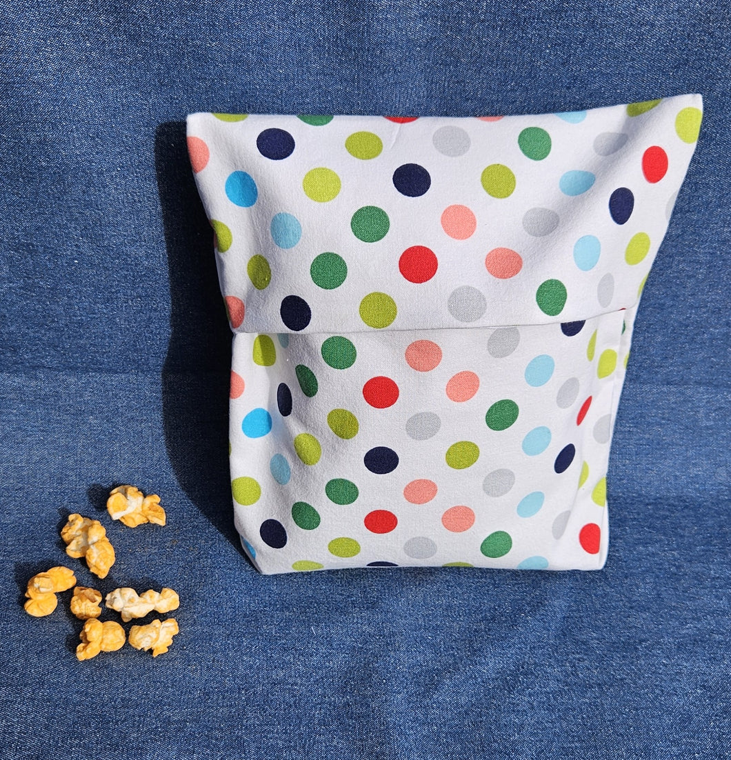 Reusable Popcorn Bag - Large Polka Dots