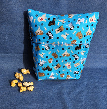 Load image into Gallery viewer, Reusable Popcorn Bag - Blue Dogs