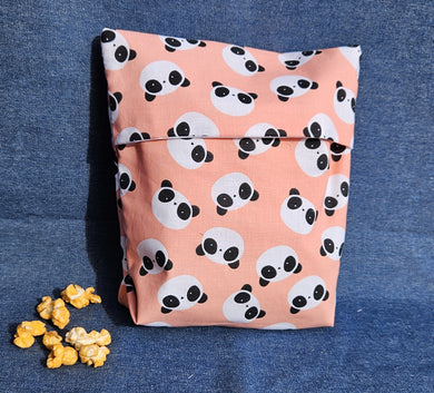 Reusable Popcorn Bag - Pandas