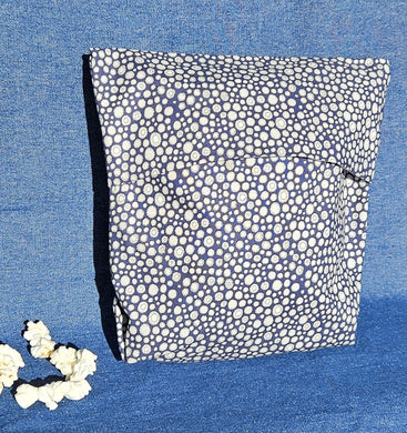 Reusable Popcorn Bag - White dots on Blue