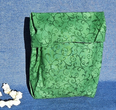 Reusable Popcorn Bag - Green Vines