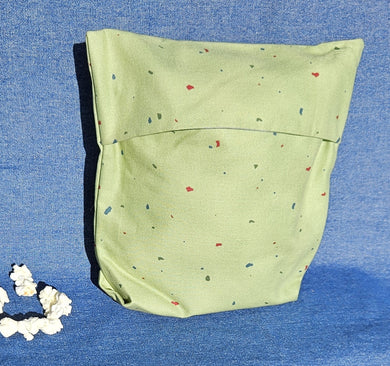 Reusable Popcorn Bag - Green Confetti