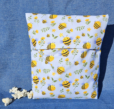 Reusable Popcorn Bag - Fat Bees and Flowers
