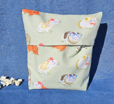 Reusable Popcorn Bag - Guinea Pigs