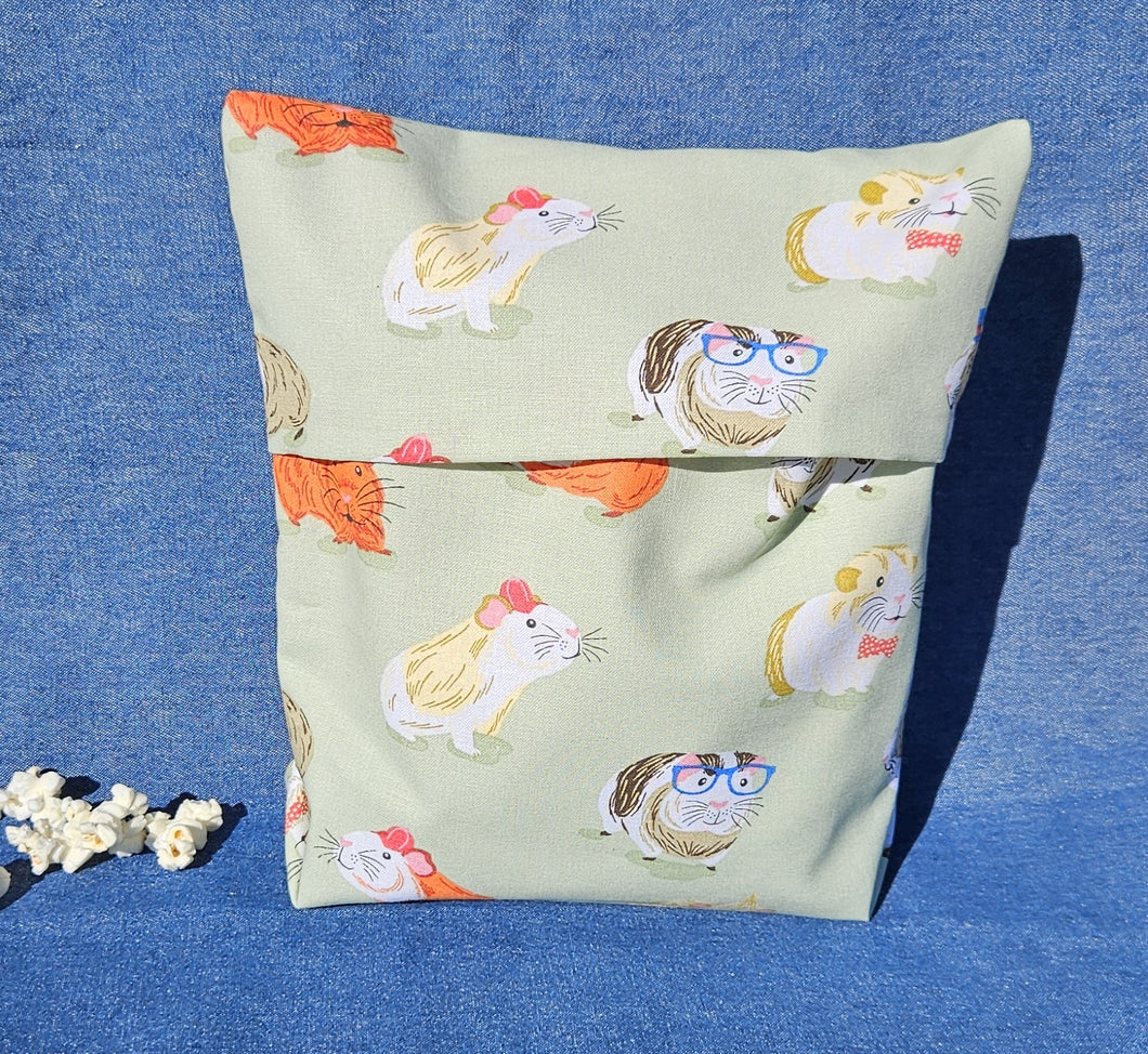 Reusable Popcorn Bag - Guinea Pigs