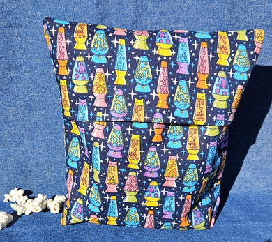 Reusable Popcorn Bag - Lava Lamp Cats