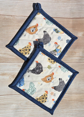 Pot Holders - Calico Chickens