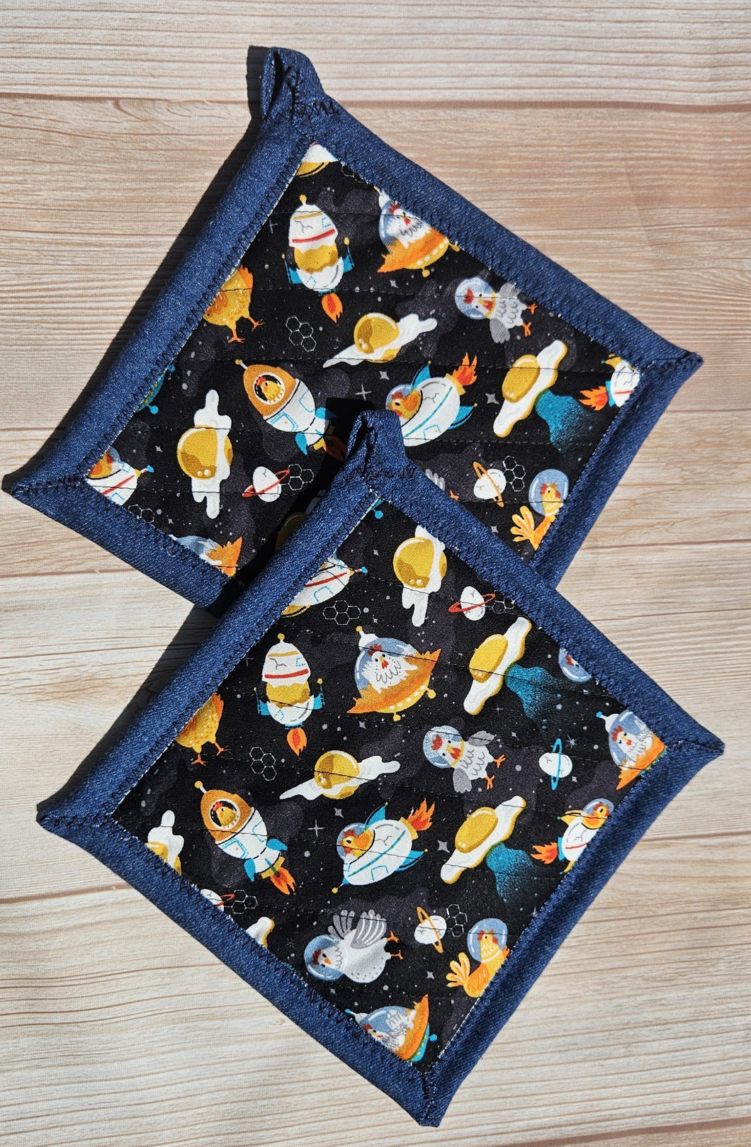 Pot Holders - Chickens in Space