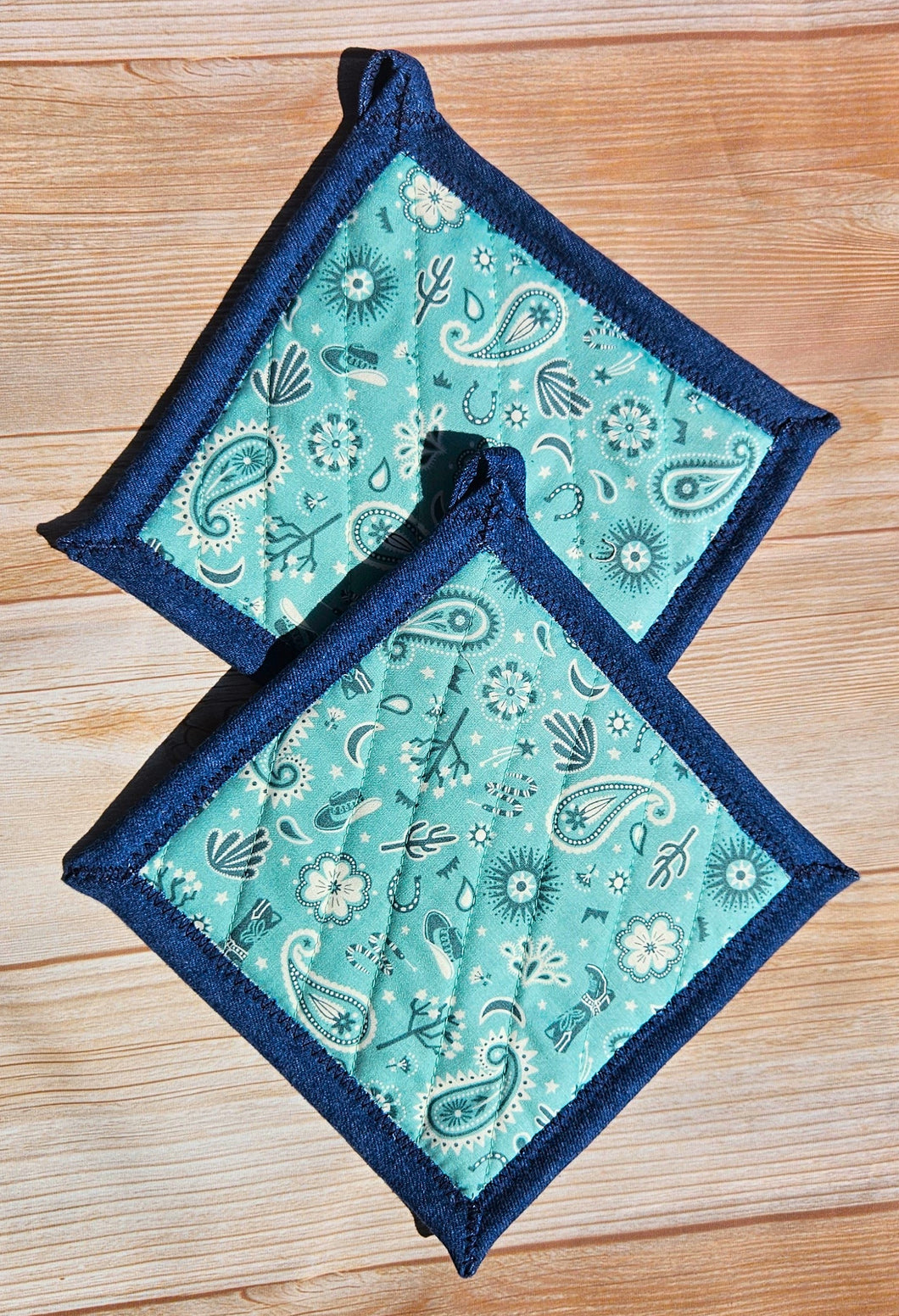 Pot Holders - Turquoise Desert Bandana