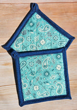 Load image into Gallery viewer, Pot Holders - Turquoise Desert Bandana