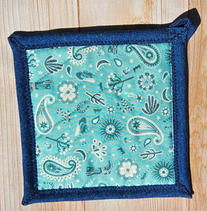 Pot Holders - Turquoise Desert Bandana