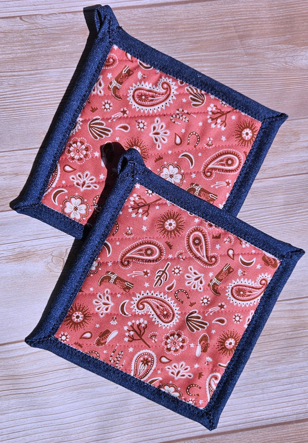 Pot Holders - Pink Desert Bandana