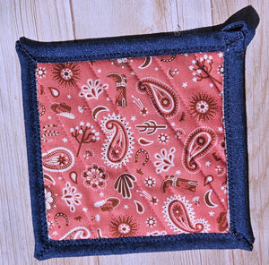 Pot Holders - Pink Desert Bandana
