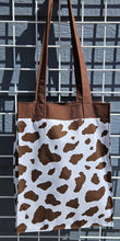 Load image into Gallery viewer, Large Market Tote with Pocket - Brown Cow Hide