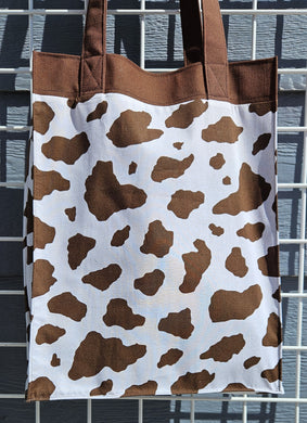 Large Market Tote with Pocket - Brown Cow Hide