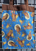 Load image into Gallery viewer, Large Market Tote with Pocket - Owl moon