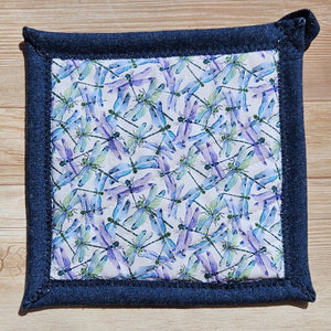 Pot Holders - Purple Dragonflies