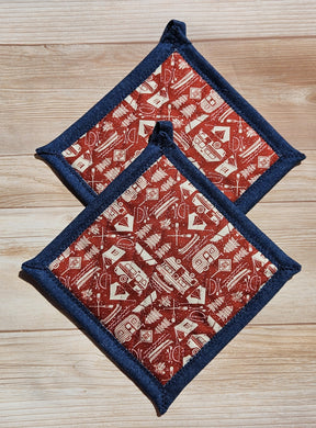 Pot Holders - Campers on Rust