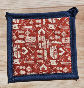 Pot Holders - Campers on Rust