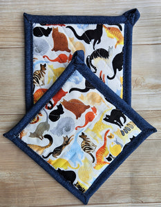 Pot Holders - Cats Colorful