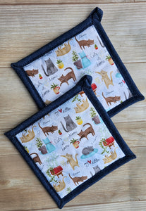 Pot Holders - Cats and Plants