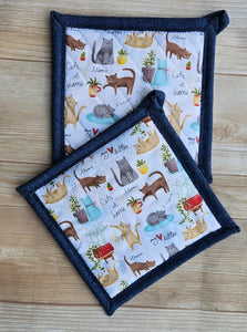 Pot Holders - Cats and Plants