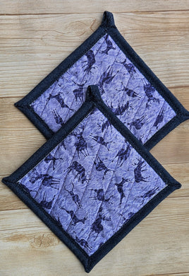 Pot Holders - Purple Elk
