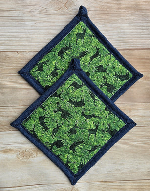 Pot Holders - Green Elk