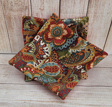 Bowl Cozies - Red Floral Paisley