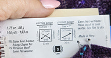 Load image into Gallery viewer, Handwoven Scarf - Purple Stripe w/ Blue Alpaca &amp; Wool