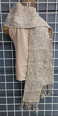 Handwoven Scarf - Tan Boucle