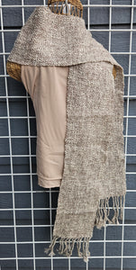 Handwoven Scarf - Tan Boucle