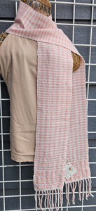 Handwoven Scarf - Pink and White Plaid