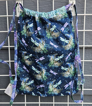 Load image into Gallery viewer, Cotton Drawstring Tote - Dragonfly Flutter