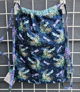 Cotton Drawstring Tote - Dragonfly Flutter