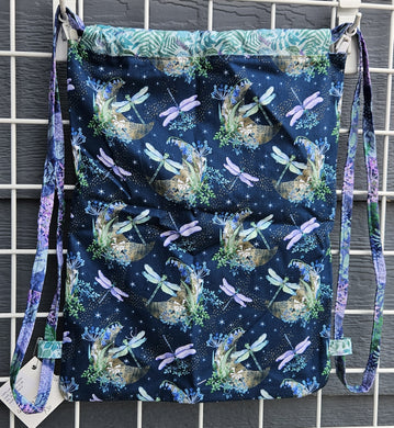 Cotton Drawstring Tote - Dragonfly Flutter