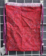 Load image into Gallery viewer, Cotton Drawstring Tote - Red Hearts Batik