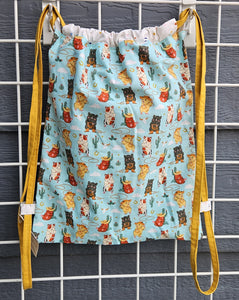 Cotton Drawstring Tote - Cowboy Hamsters